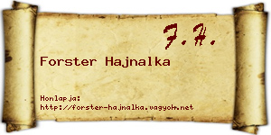 Forster Hajnalka névjegykártya